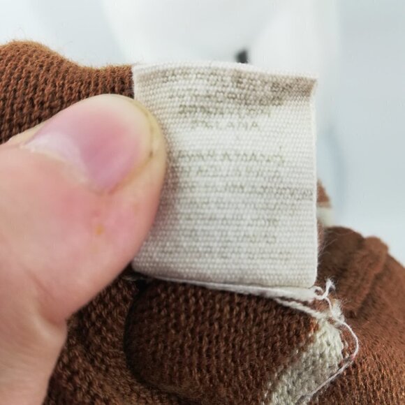 Mystree Brown Striped Waterfall Cardigan Sweater Size S Knit Wrap Open Front - Picture 3 of 12